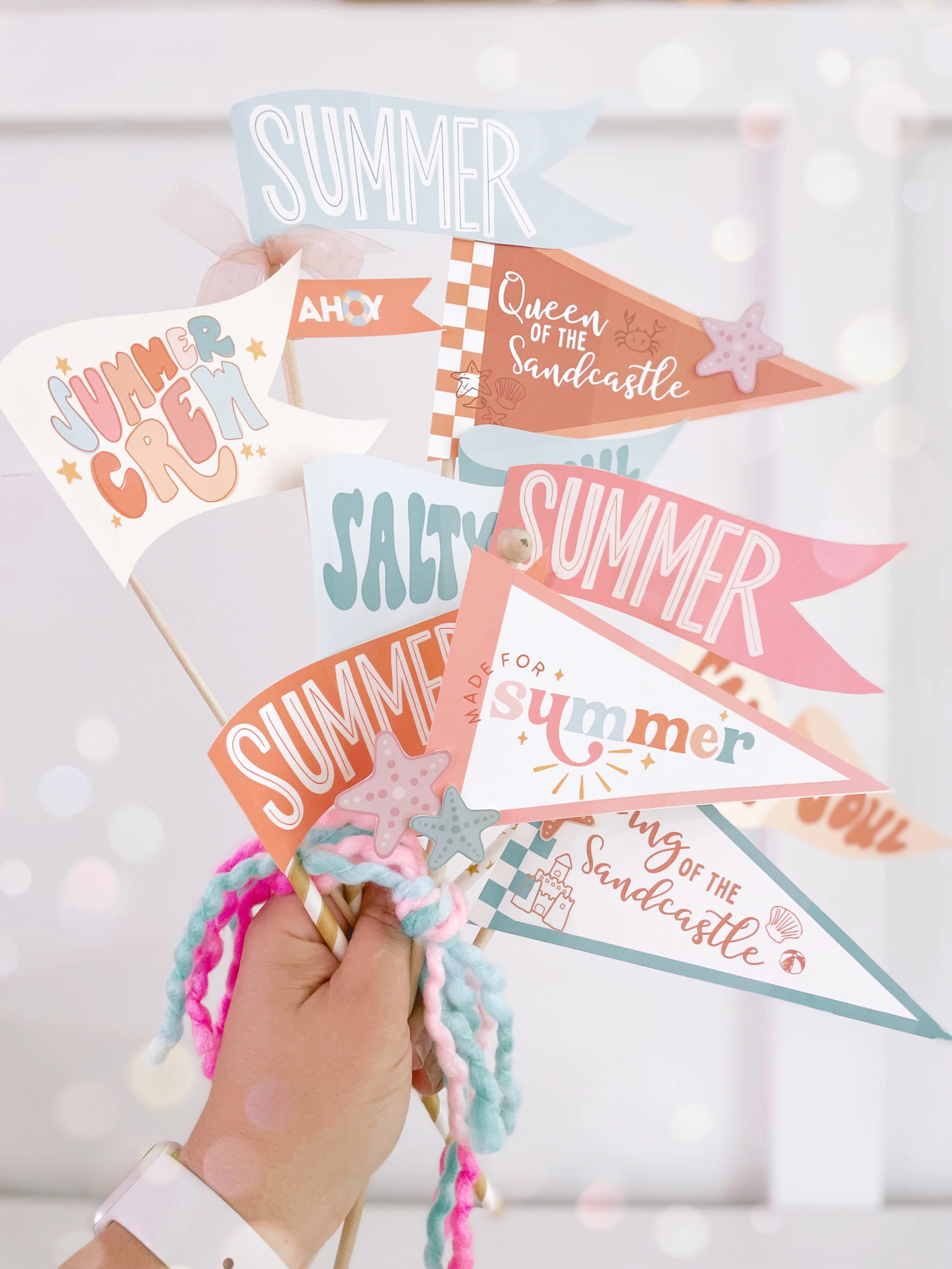 Summer Flags and tags | Printable bundle | The Letter Vee