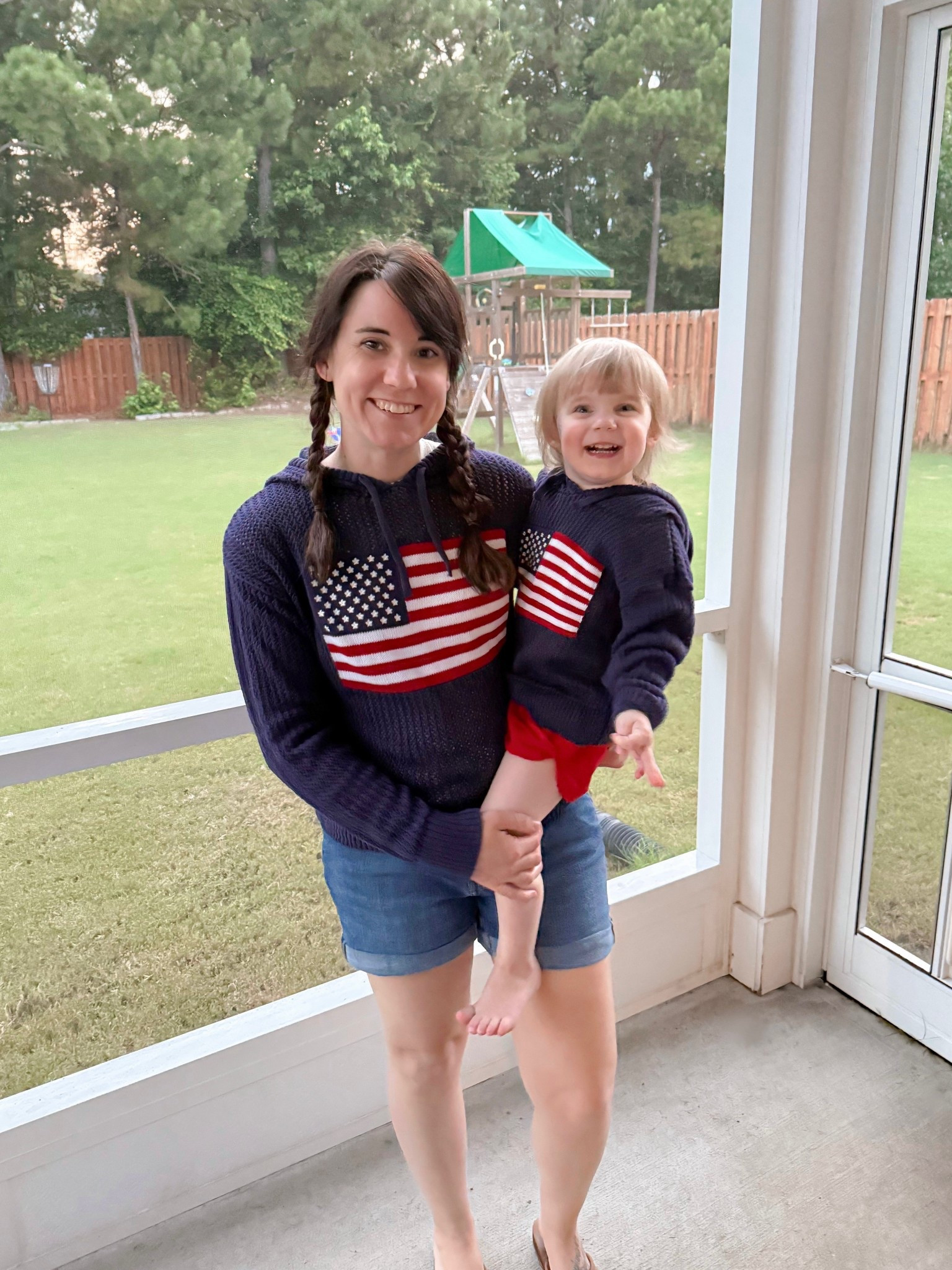 Matching American flag sweaters with my girl! These are so cute and comfy, I love that they’re breathable and on the cooler side for summer. It comes in a pretty white color too ! Linking both.  Love these target finds

American flag sweater , toddler American flag sweater , girls American flag sweater , summer sweater , target sweater , mommy and me look 

#LTKFindsUnder50 #LTKFamily #LTKKids