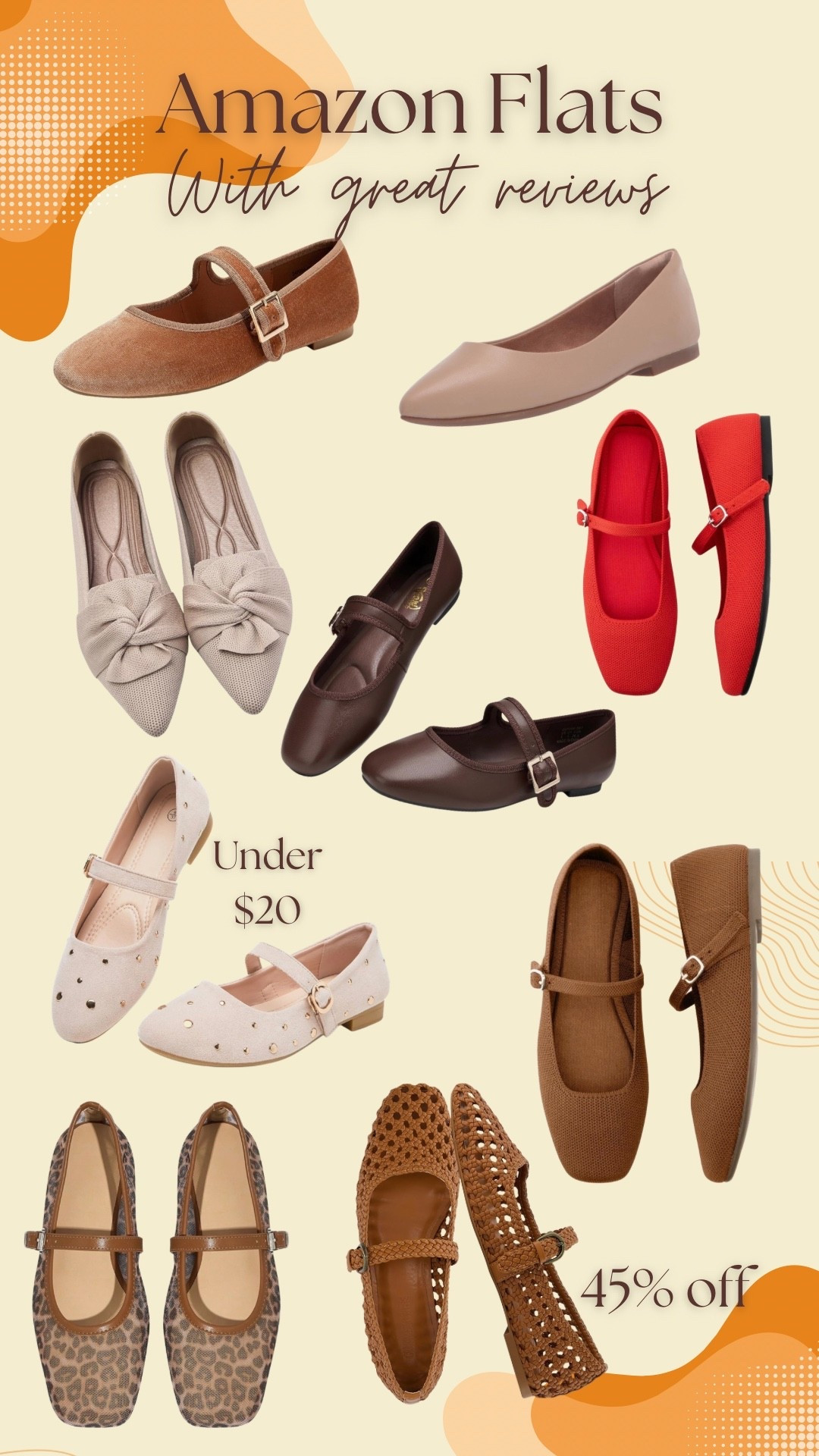 Amazon flats with 1) great reviews and 2) tons of color options! I’m a big flats wearer, and have the first and second pairs on this link. So many cute styles! Shop 👇 

#LTKootd #LTKSaleAlert #LTKWorkwear