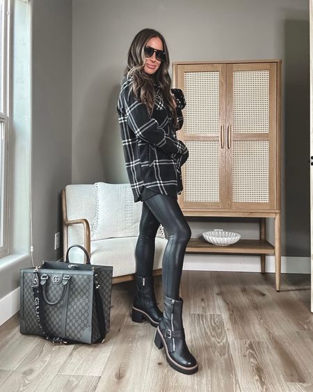 Fall outfit idea 
Fall fashion 
Plaid shacket 
Faux leather leggings 
Gucci tote 
Boots waterproof and tts 
Spanx use code KimXSpanx 
#ltkfind

Follow my shop @liveloveblank 



#LTKover40 #LTKSeasonal #LTKstyletip