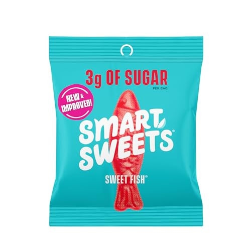 SmartSweets Sweet Fish, Candy with Low Sugar (3g), Low Calorie(100), Plant-Based, Free From Sugar Alcohols, No Artificial Colors or Sweeteners, 1.8oz. (Pack of 6) | Amazon (US)