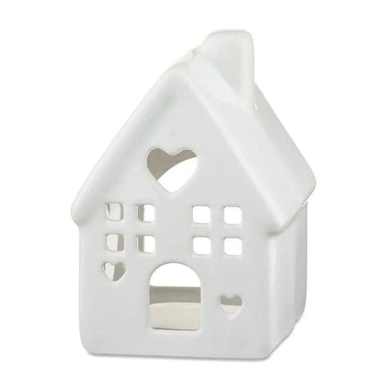 Ceramic House Tabletop Decoration, White, 4", Valentine's Day by Way To Celebrate | Walmart (US)