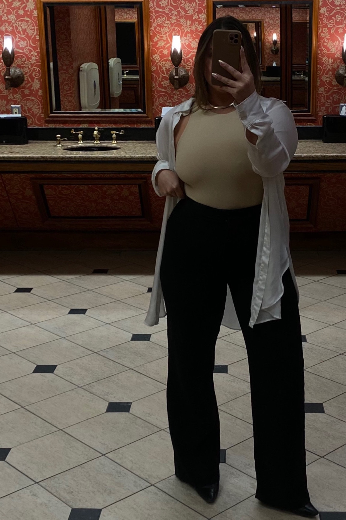 Wearing a M in the bodysuit, size 12 in the trousers, and an XL in the blouse 🤍

#LTKstyletip #LTKworkwear #LTKmidsize