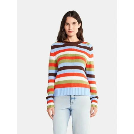 Free Assembly Women’s Saddle Shoulder Roll Neck Cotton Sweater with Long Sleeves, Sizes XS-XXL | Walmart (US)