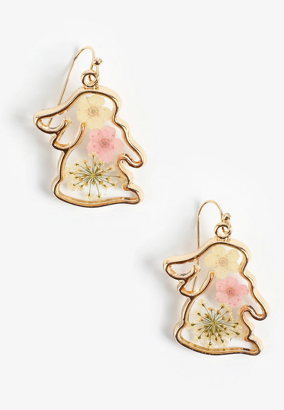 Pressed Flower Easter Bunny Earrings | Maurices
