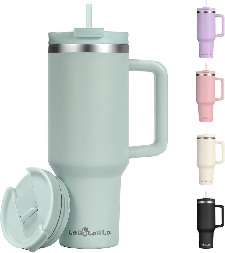 40oz Tumbler with Handle,Double Wall Vacuum Reusable Stainless Steel Insulated Water Bottle,With ... | Amazon (US)