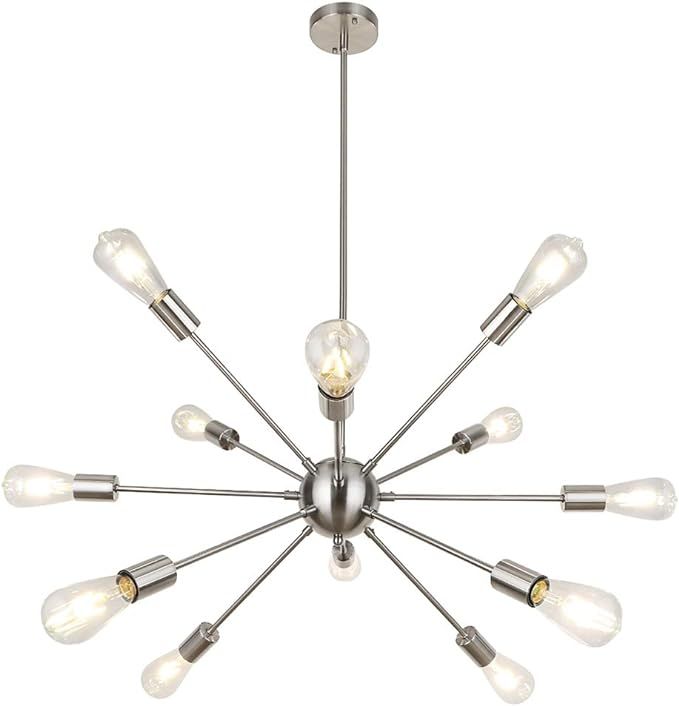 LynPon Sputnik Chandelier 12 Lights Mid Century Lighting Nickel Plating Modern Ceiling Light Fixt... | Amazon (US)