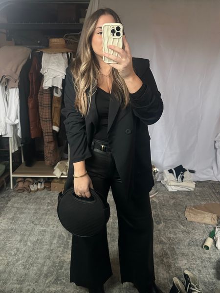 Linked similar coated jeans & blazer options

Top is SO good. Im in medium

Bag is coming to hazel tide soon

This sezane belt is the best! 

#LTKfindsunder100 #LTKparties #LTKworkwear