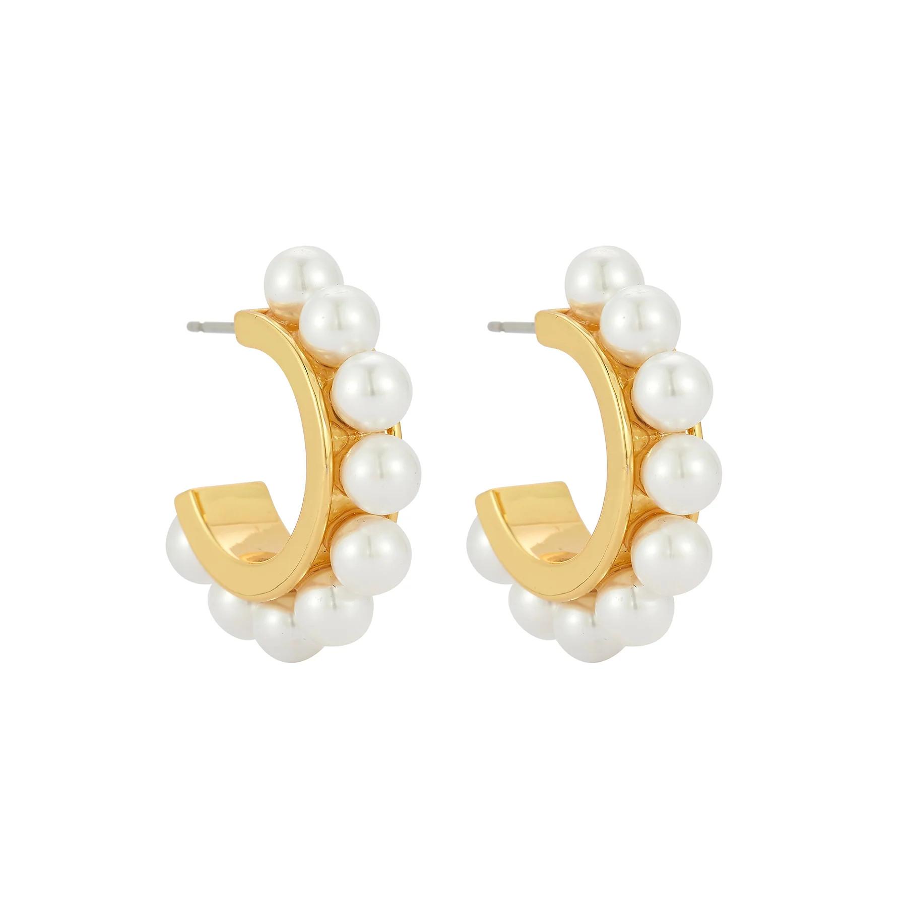 Wynnie Pearl Hoop Earrings Cream | Mignonne Gavigan