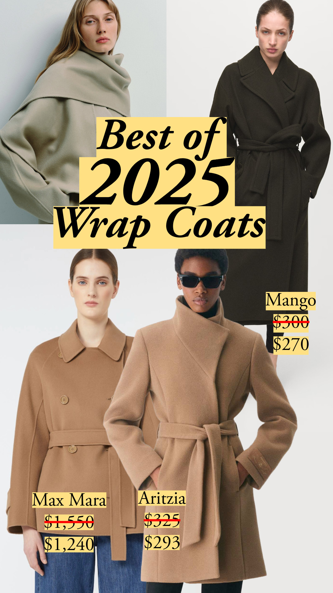 Wrap coat edit, updated - lots of them on sale, many of them about to go out of stock (see Aritzia) ⭐️ wool coat, tailored coat, double breasted coat, short coat, maxi coat, wool cashmere coat, scarf coat, double faced coat, midi coat, knee length coat, dress coat, overcoat, camel coat, black coat, everyday coat, scarf coat, @ruesophie, @cos, Max Mara, @mango, @aritzia 

 #LTKSeasonal #LTKSaleAlert #LTKWorkwear