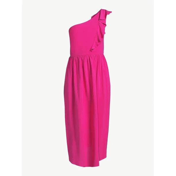 Sofia Jeans by Sofia Vergara Women's Ruffle One Shoulder Dress | Walmart (US)