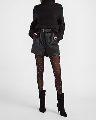 Metallic Swiss Dot Full Length Tights | Express