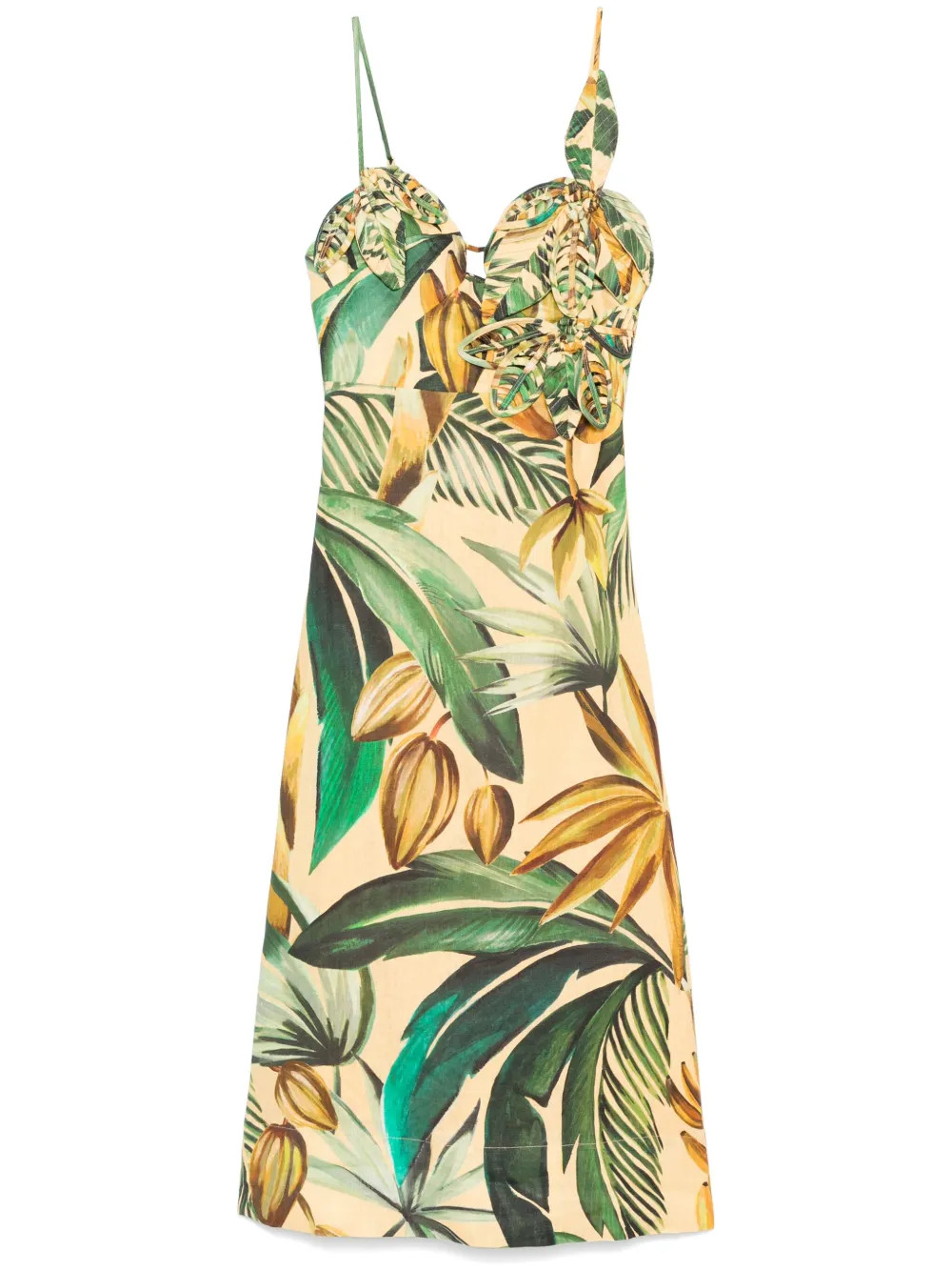 FARM Rio Bananart Midi Dress | Yellow | FARFETCH | Farfetch Global