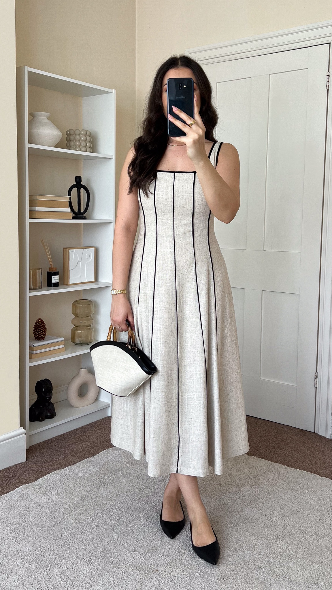 Smart casual summer dress. Dress is Motf, wearing size S. Flats are Ralph Lauren. Bag is Motf.

#LTKsummer #LTKeurope #LTKuk