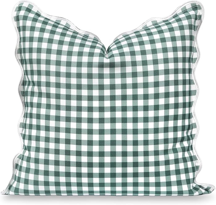 Hofdeco Premium Coastal Grandmillennial Scalloped Patio Indoor Outdoor Throw Pillow Cover Only, 2... | Amazon (US)