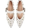 Women's Studded Flats Pointed Toe Mary Jane Flat Shoes | Amazon (US)