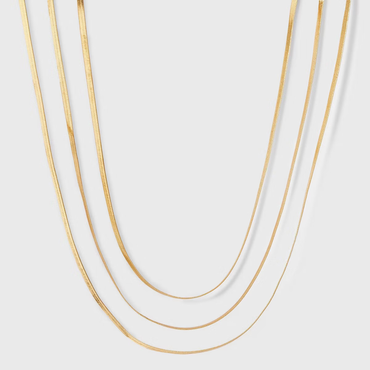 Herringbone Multi-Strand Necklace - A New Day™ Gold: Nickel-Free Metal, Lobster Claw Clasp, 20"... | Target
