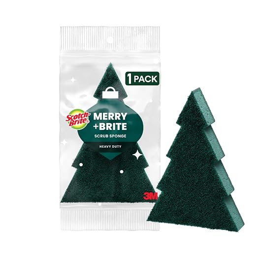 Scotch-Brite Modern Merry Tree Shape Scrub Sponge 1 Pack | Amazon (US)