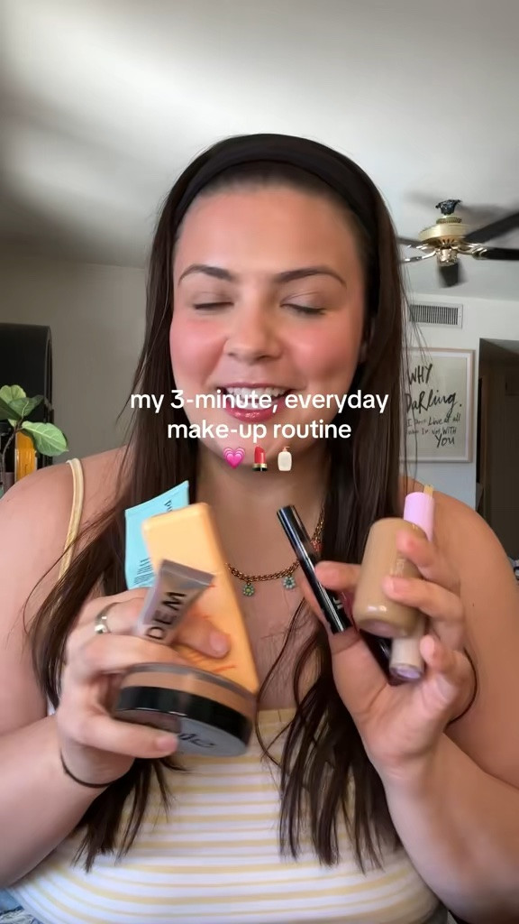 Here’s my 3-minute, everyday makeup routine! It’s great for dry-skin and the warm summer months! It’s very skincare centric, light on the skin, but still moisturizing and gives a little life to my face :) these are truly the best products in my collection and definitely the most used 💗 Products mentioned: 
@cocokind water electrolyte cream
@byoma spf
@Tower 28 Beauty concealer 
@Saie sun melt bronzer & blending brush
@rhode skin pocket blush in piggy
@e.l.f. Cosmetics brow gel, mascara, lash curler, and lip tint in plums up
@EADEM lip in Sakura shaved ice
#makeuptutorial #5minutemakeuproutine #beautyhaul #myfavoritethings #skincarereview

#LTKselfcare #LTKmorningroutine #LTKBeauty