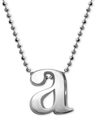 Alex Woo Little Letter by Initial Pendant Necklace in Sterling Silver - Macy's | Macy's