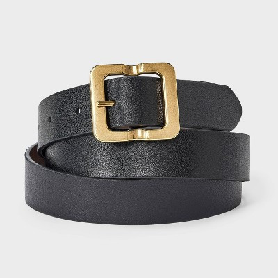 Indented Reversible Center Bar Belt - A New Day™ Black/Brown XS | Target