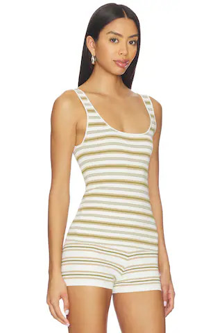 EAVES Cydnee Striped Knit Tank in Ivory & Olive Multi from Revolve.com | Revolve Clothing (Global)