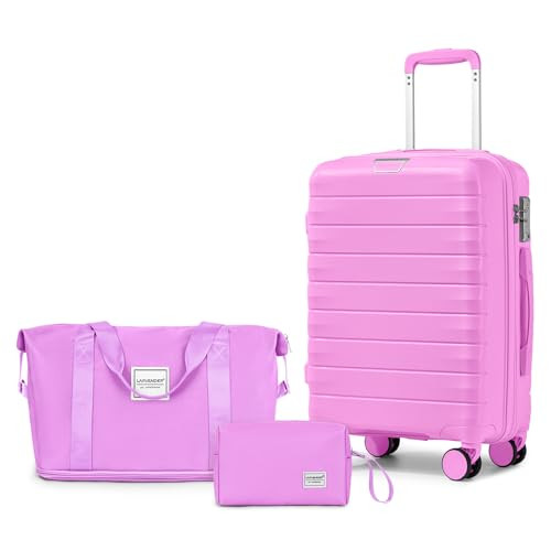 LARVENDER Luggage Sets 3 Piece, Hardside PP Carry On Suitcase with 360\u00b0 Spinner Wheels TSA L... | Amazon (US)
