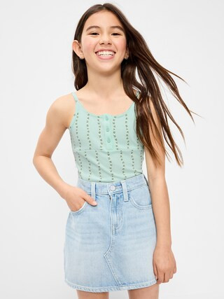Fitted Printed Henley Tank Top for Girls | Old Navy (US)