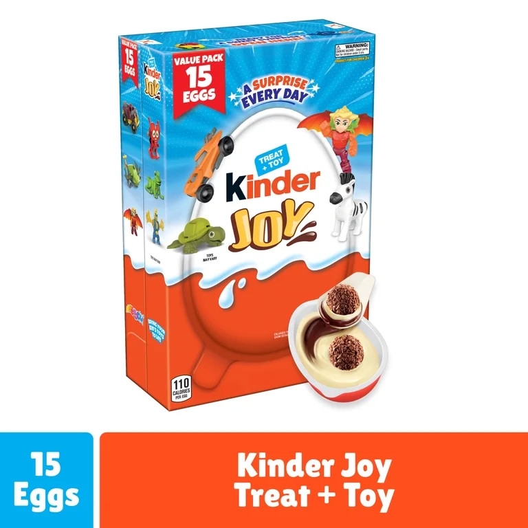 Kinder Joy Egg, Treat Plus Toy, Sweet Creams and Chocolatey Wafers, Individually Wrapped, 15-coun... | Walmart (US)