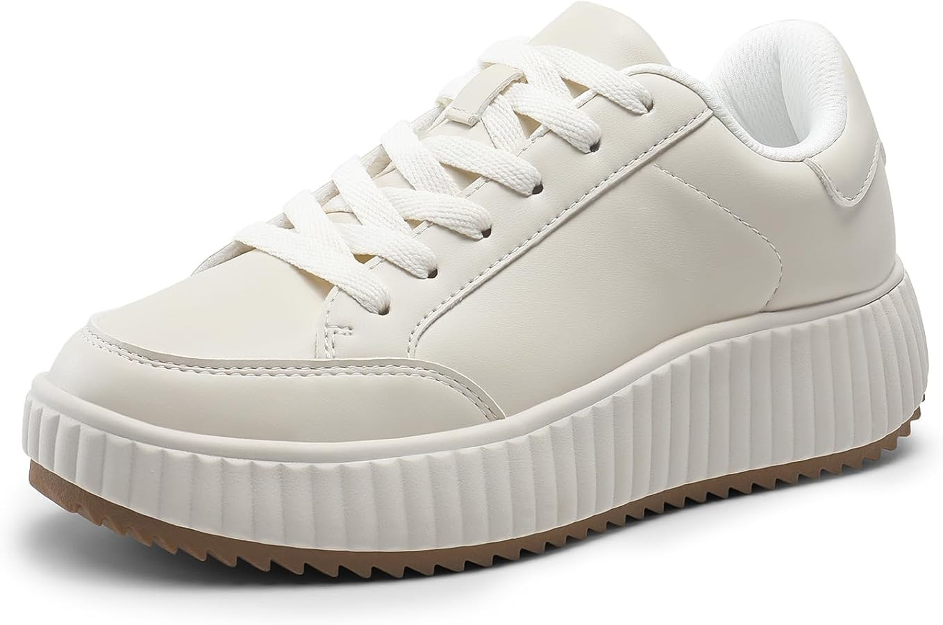 DREAM PAIRS Women Platform Chunky Lightweight Comfortable Casual Faux Leather Lace-Up Dee Walking... | Amazon (US)