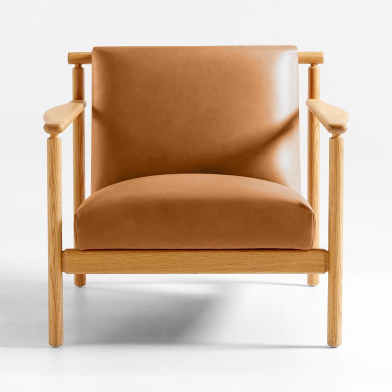 Ojai Leather Wood Frame Accent Chair | Crate & Barrel | Crate & Barrel
