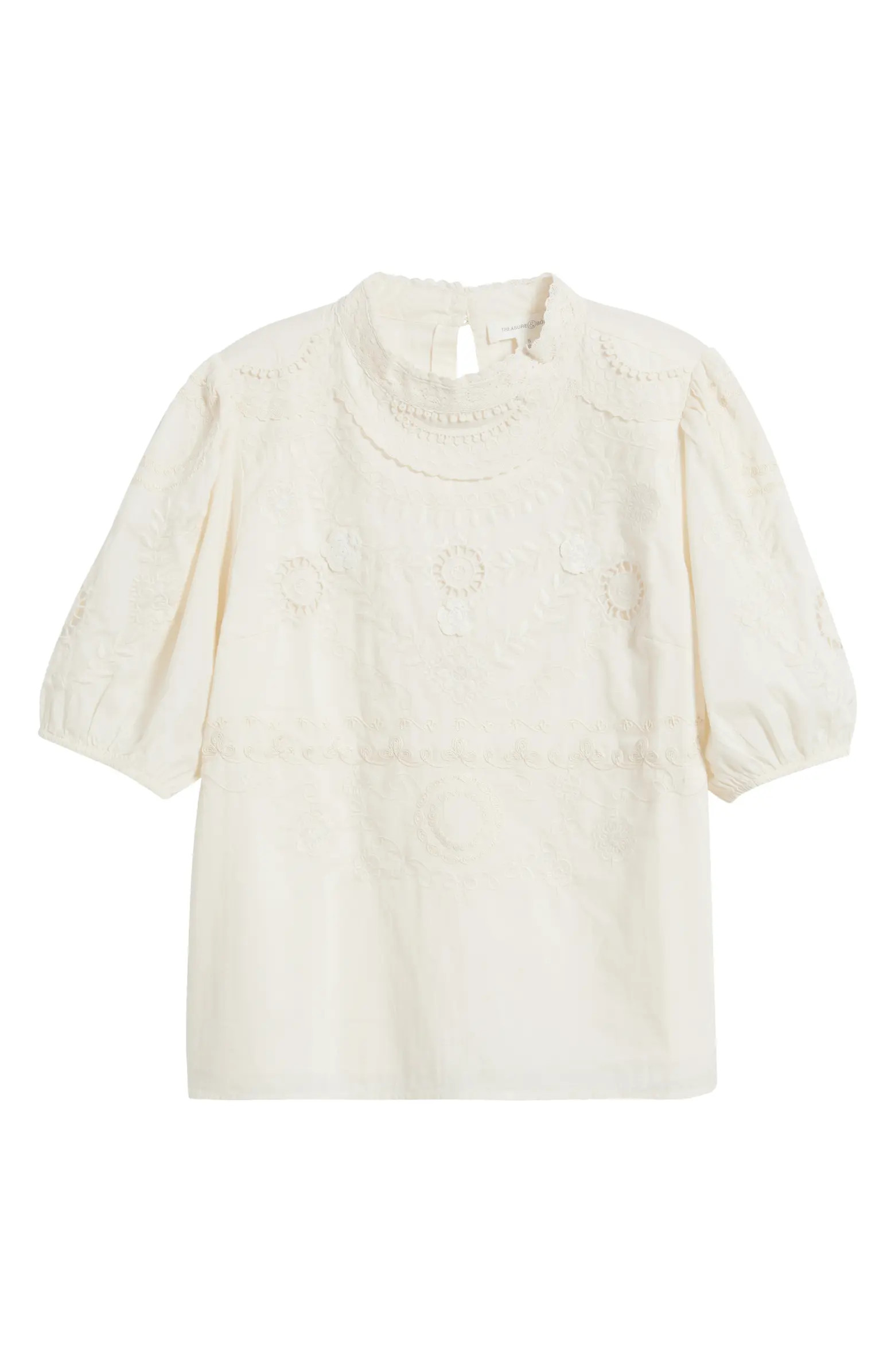 Lace Trim Cotton Broderie AnglaiseTop | Nordstrom