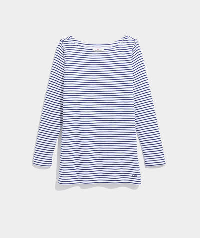 Striped Boatneck Simple Tee | vineyard vines