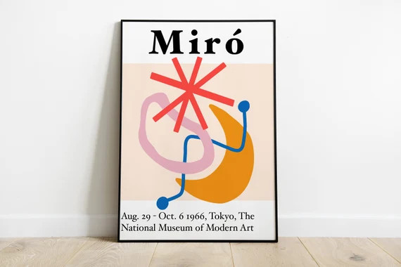 Miro exhibition poster printable wall art print  joan miro | Etsy | Etsy (US)
