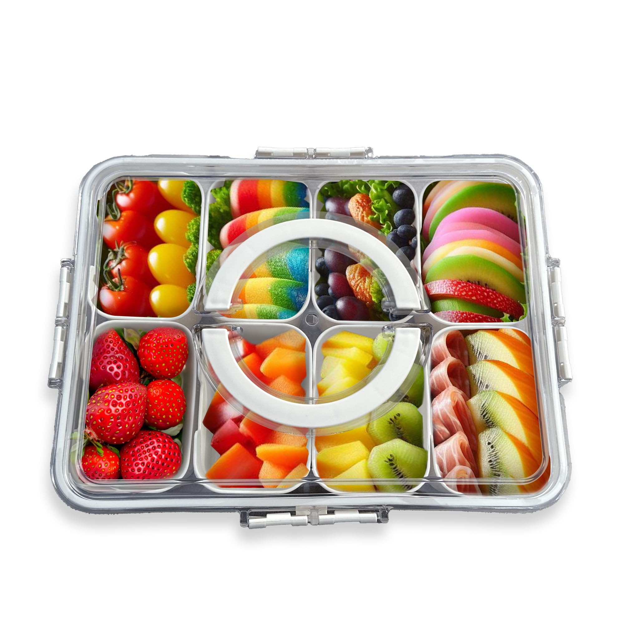 Charcuterie Board with Lid, Divided Serving Tray with Lid and Handle, Snackable Box, Travel Snack... | Amazon (US)