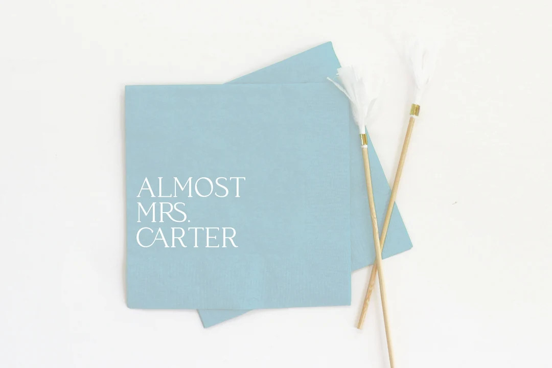 Custom Cocktail Napkins for Bridal Shower - Available in Beverage, Luncheon, Dinner, and Guest To... | Etsy (US)