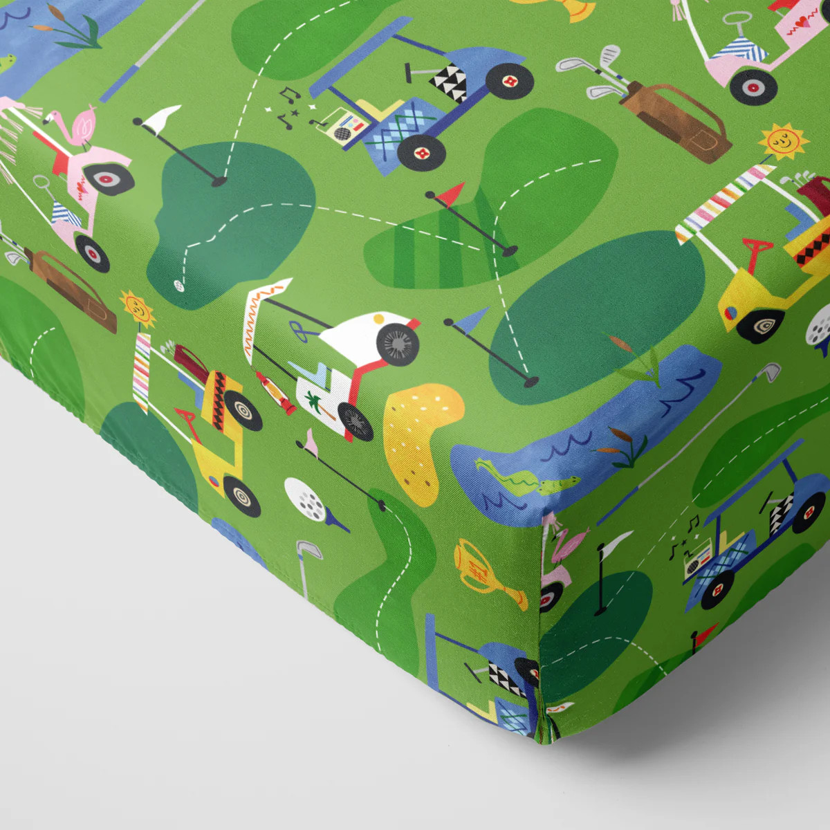 Fairway Fun Fitted Crib Sheet | Little Sleepies