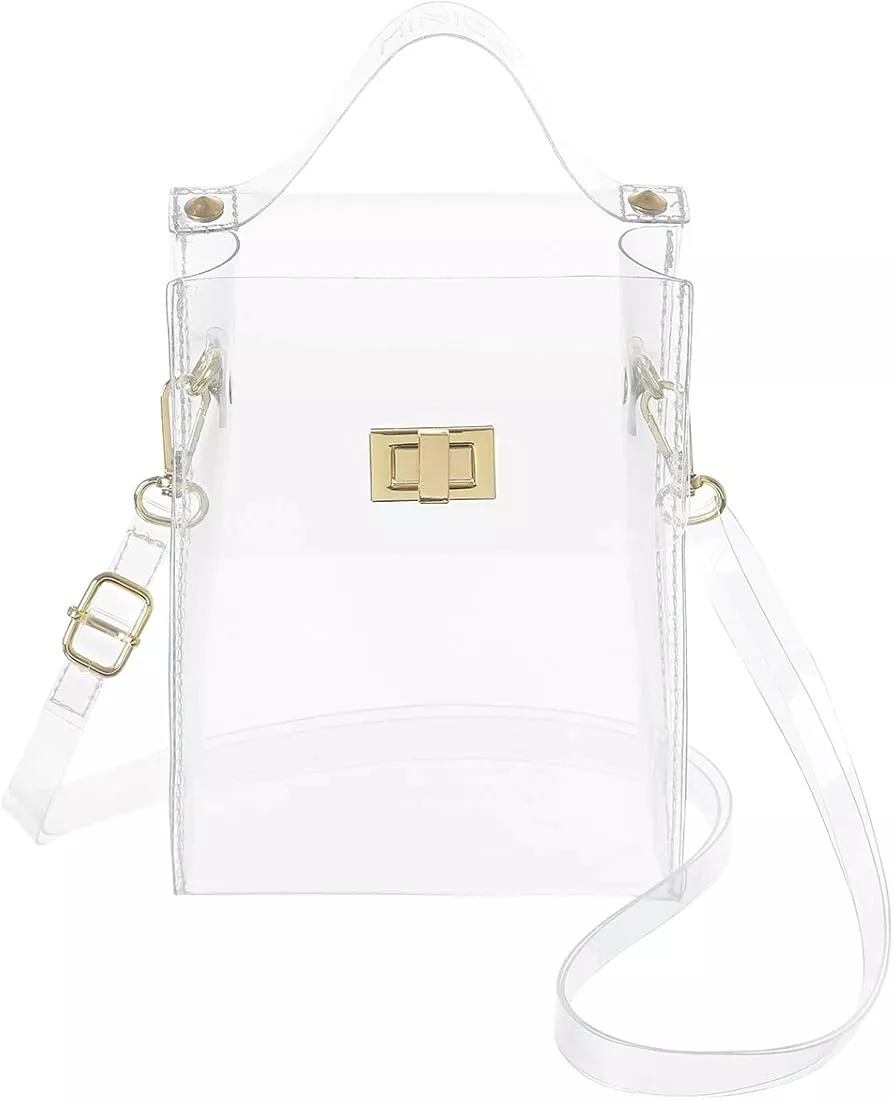 LZXYBIN Clear Purse Stadium Approved, Small Cute Clear Gameday Handbags See Through Purse Transparent Crossbody Bag for Women