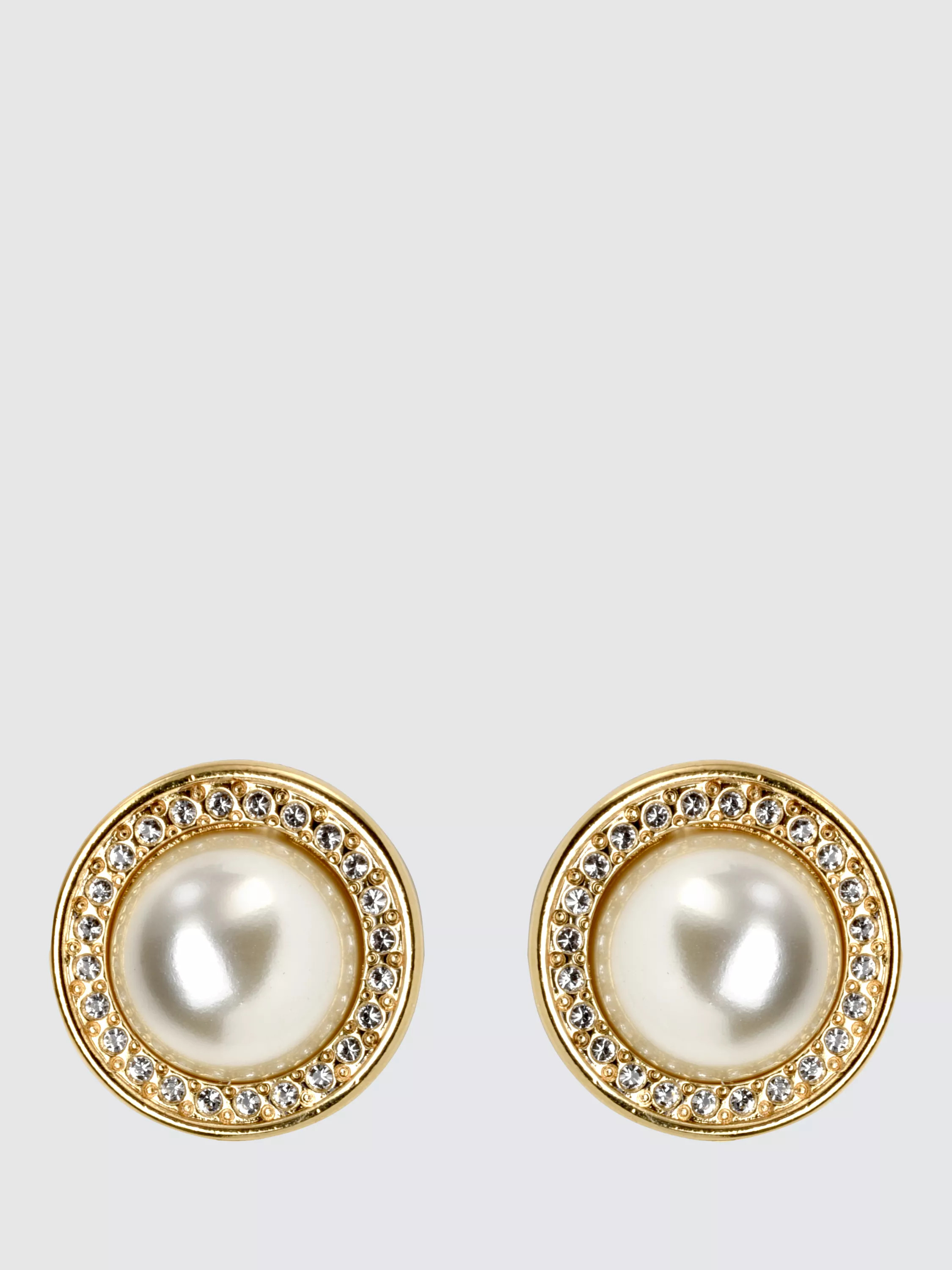 Pre-loved Pearl Cabochon Clip On Earrings, Circa 1980s, Gold/Cream | John Lewis (UK)