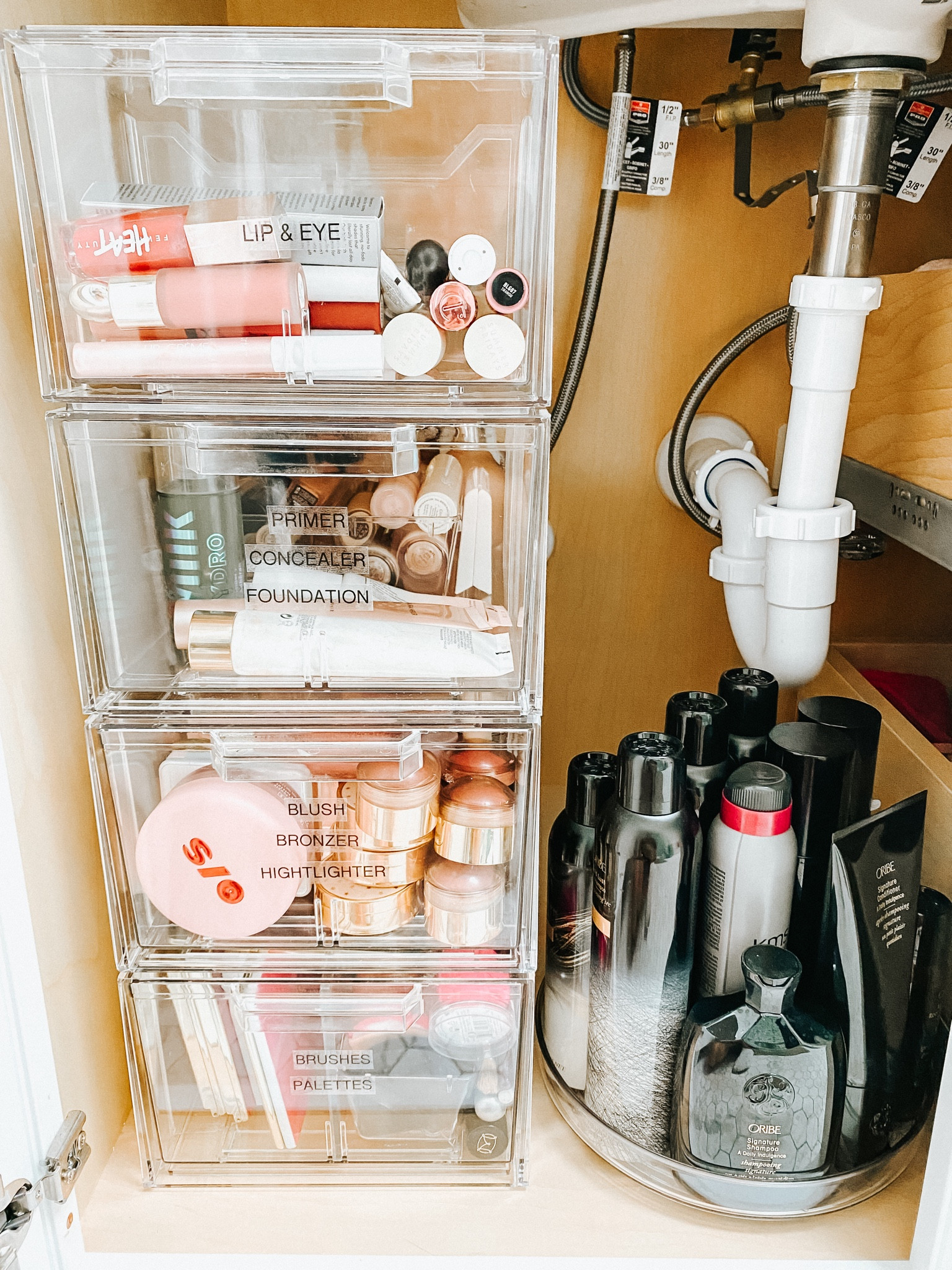 May your bathrooms be free from clutter and under your sinks always organized 😉. Our best trick in the book is making more space in what seems like there’s not enough space! 

#LTKHome