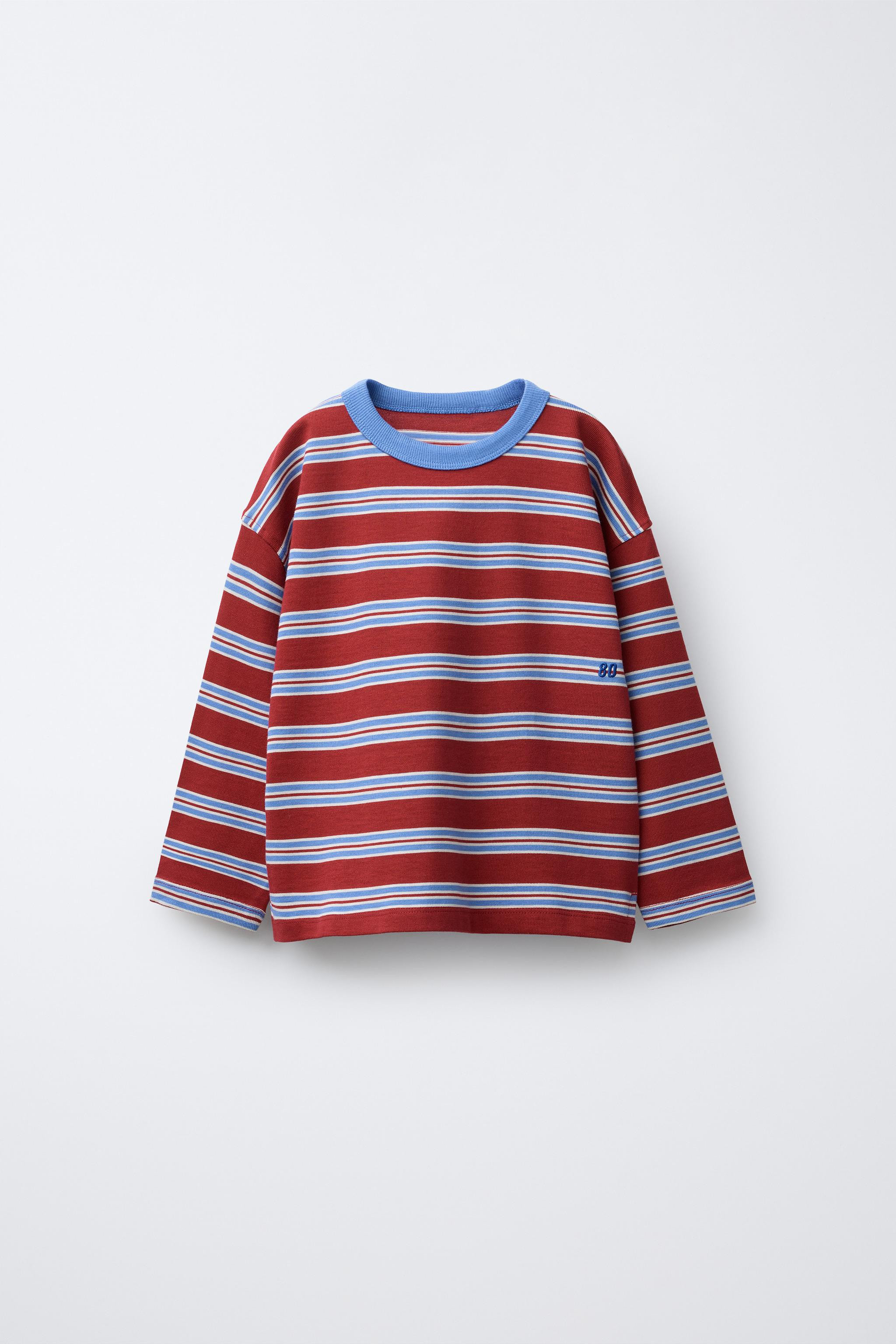 EMBROIDERED STRIPED T-SHIRT | Zara US