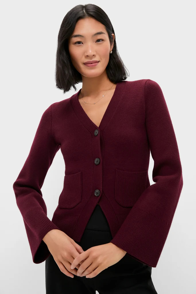 Claret Aeron V-Neck Cardigan | Tuckernuck (US)