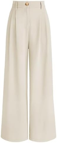 AUTOMET Women Wide Leg Dress Pants High Waisted Loose Fit Business Casual Work Trousers with Pock... | Amazon (US)