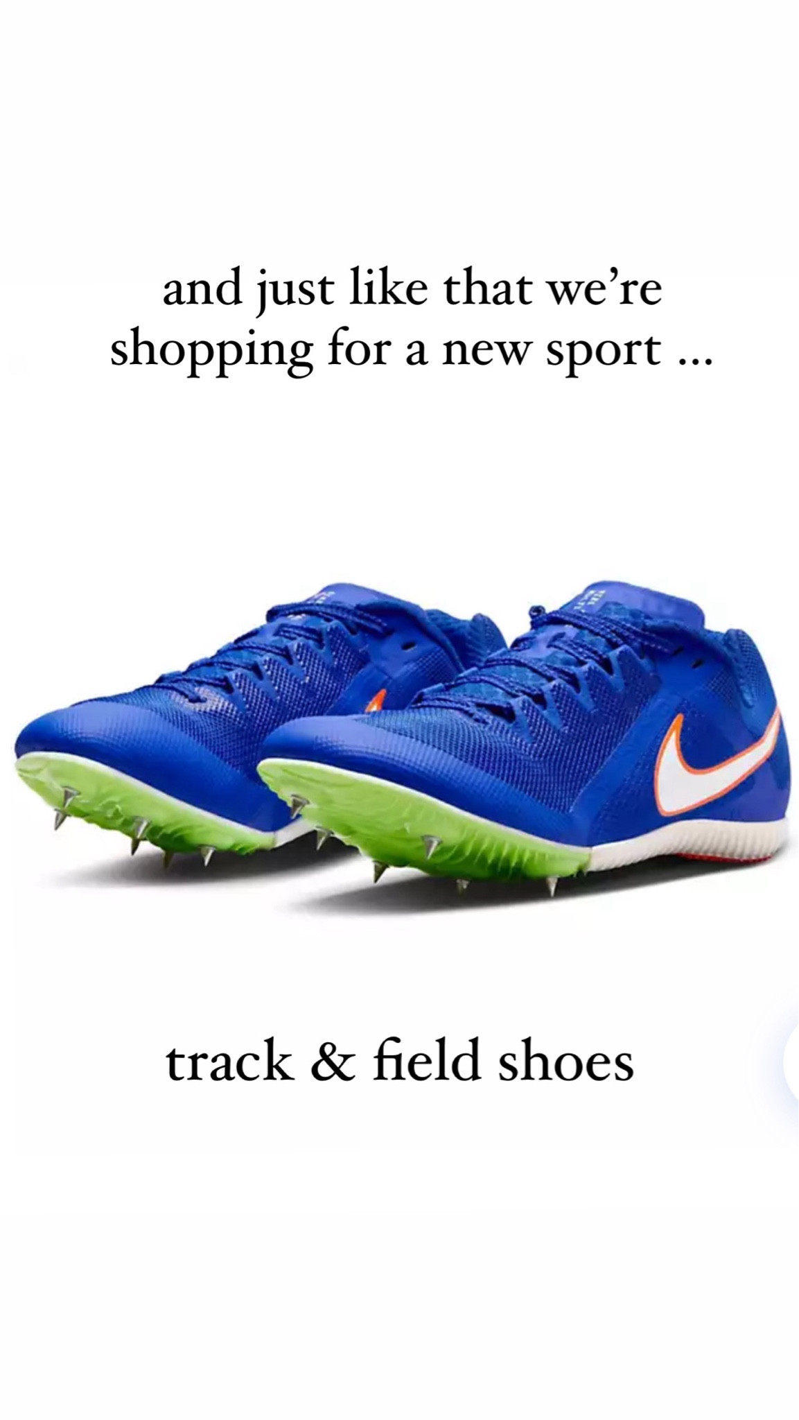 And just like that Bryce has me shopping for Track & Field shoes. Got these in a 10.5 from Academy. They are narrow but fit comfortably with a half size up. 

#LTKfamily #LTKkids #LTKSeasonal