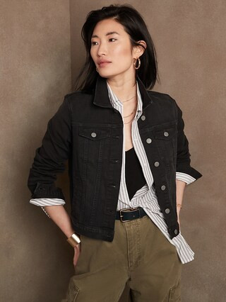 Washed Black Classic Denim Jacket | Banana Republic Factory