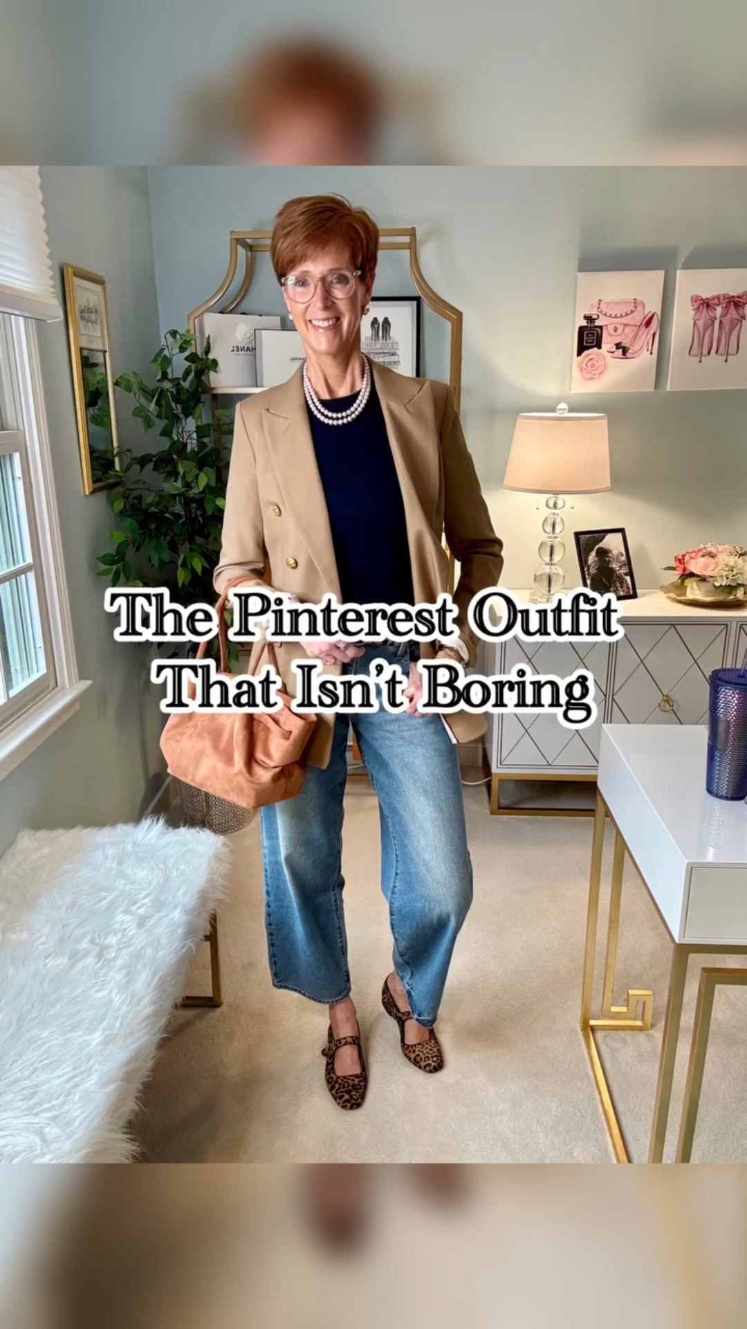 Pinterest Inspired Outfit Series — Episode 5

This is what happens when a classic Pinterest outfit gets a little personality. 

Want the links? Like, Follow & Comment PINTEREST and I’ll send links right to your DM.

A navy short-sleeve cashmere sweater, relaxed baggy jeans, and a camel blazer—finished with a leopard belt and leopard Mary Janes for just the right amount of edge.

This is one of my favorite outfit formulas for women over 40: timeless pieces first, then one fun detail that makes it feel you. Pinterest is full of beautiful ideas, but I’m recreating them with a tall-friendly, real-life lens—so these outfits actually get worn.

Everything I’m wearing is linked in my ShopMy, including tall-friendly denim, classic cashmere layers, and statement accessories that instantly elevate simple outfits.

👉 Save this reel if you love a polished look with personality�👉 Share it with a friend who loves leopard�👉 Follow along for more Pinterest-inspired outfits�👉 Subscribe to my Sunday newsletter for weekly outfit formulas + curated picks

Pinterest outfit ideas, classic outfits women over 40, leopard shoes outfit, camel blazer outfit, relaxed jeans outfit, tall-friendly fashion, elevated everyday style.

#pinterestoutfit #ClassicStyleOver40 #tallfriendlyfashion #everydayoutfitideas

#LTKootd #LTKOver40 #LTKTall