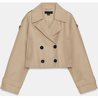 Zara - Cropped Crossover Trench Coat - Taupe Brown - S - Woman | Zara US