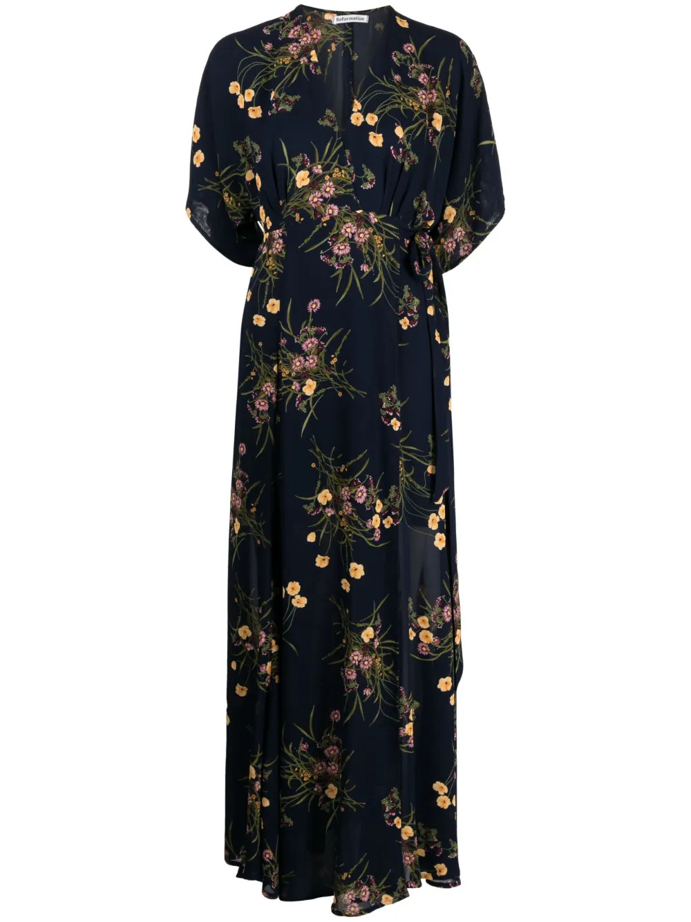 Reformation Winslow Draped Wrap Dress - Farfetch | Farfetch Global