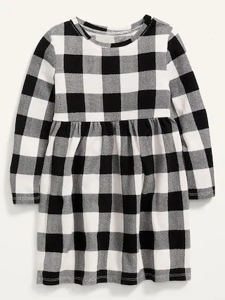 Fit & Flare Long-Sleeve Thermal Dress for Toddler Girls | Old Navy (US)