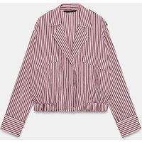 Zara - Zw Collection Striped Bomber Shirt - Pink - L - Woman | Zara UK